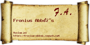 Fronius Abbás névjegykártya